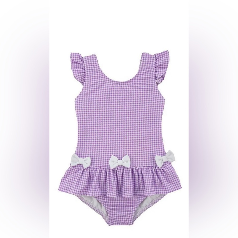 Brand New with Tags Florence Eiseman Tropical Tides Gingham and Bows Swimsuit